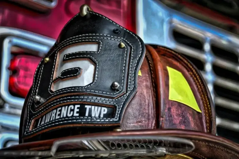 Lawrence Township Fire Department Leather Fire Helmet